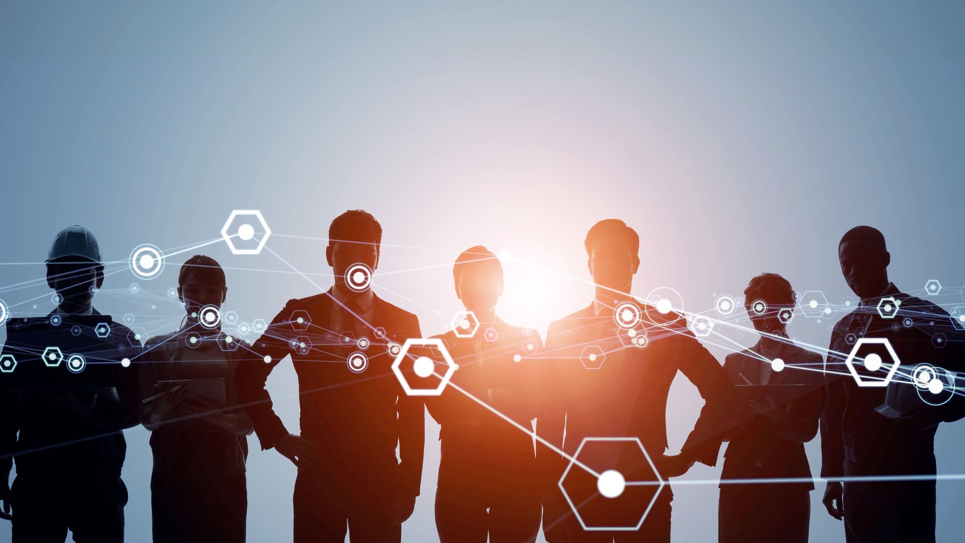 Business network concept. Group of businessperson. Teamwork. Human resources.